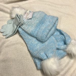 Brand new w/ tags hat, scarf and gloves for girls
